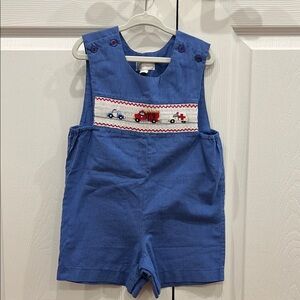 Sir John by Rosalina Emergency Vehicle Smocked Jon Jon Toddler Boys Size 24M
